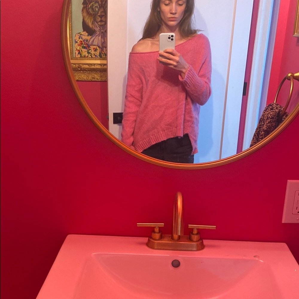 Cozy Pink Off-Shoulder Sweater